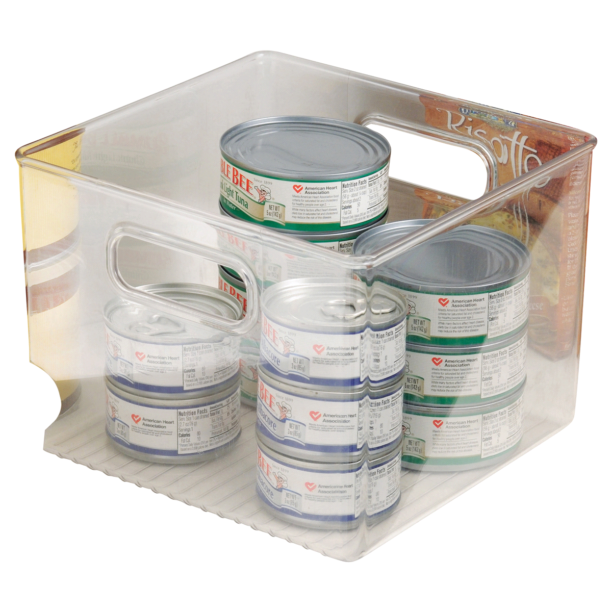 slide 1 of 2, InterDesign Storage and Organization Bin, Clear, 8 in x 8 in