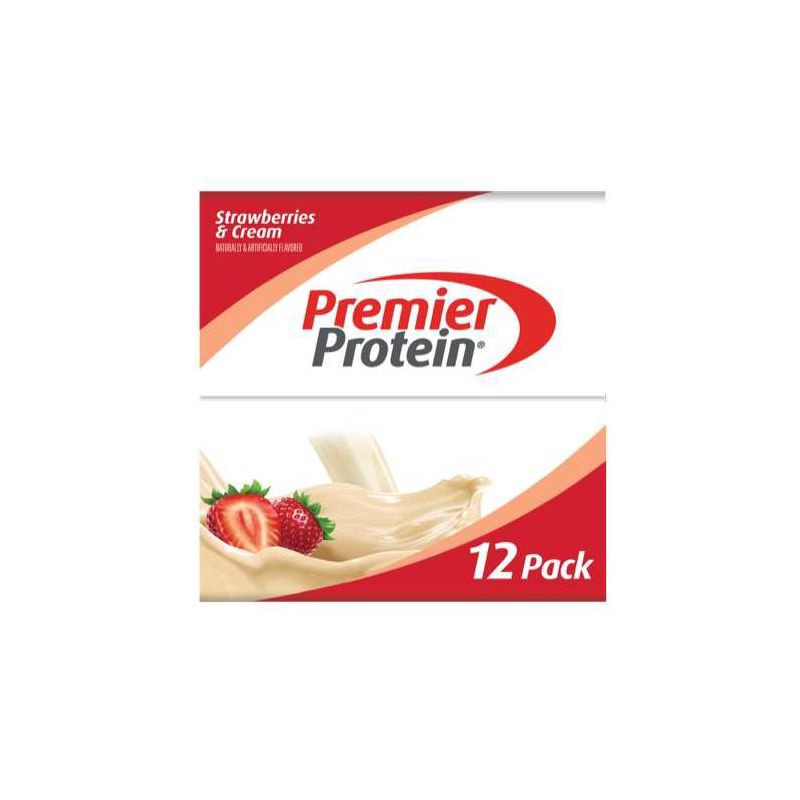 slide 3 of 4, Premier Protein Nutritional Shake Strawberries & Cream Non-Caffeinated - 11 fl oz/12pk, 11 fl oz, 12 ct