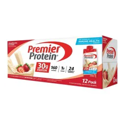 Premier Protein Nutritional Shake Strawberries & Cream Non-Caffeinated - 11 fl oz/12pk