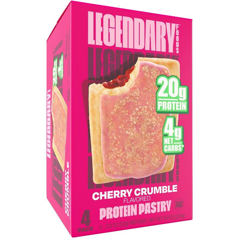 slide 1 of 5, Legendary Foods Gluten Free and Keto Friendly Protein Pastry - Cherry Crumble - 8oz/4ct, 4 ct; 8 oz