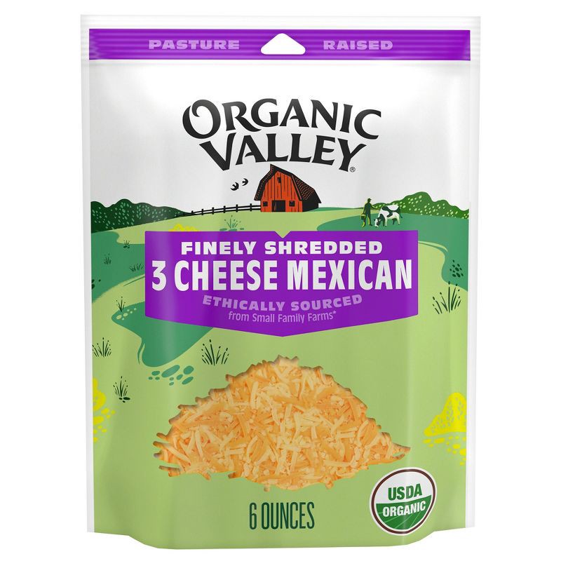 slide 1 of 8, Organic Valley Mexican Cheese Fine Shred - 6oz, 6 oz