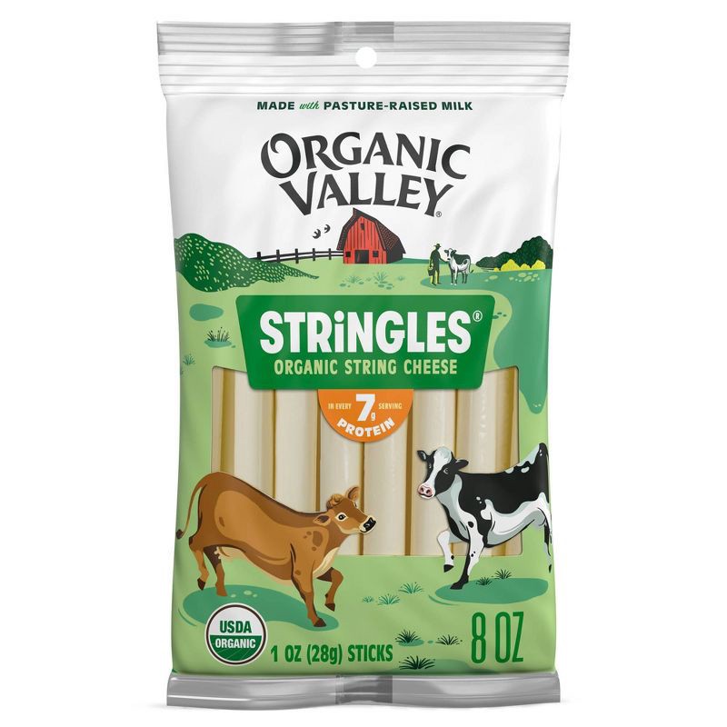 slide 1 of 4, Organic Valley Mozzarella String Cheese - 8oz, 8 oz