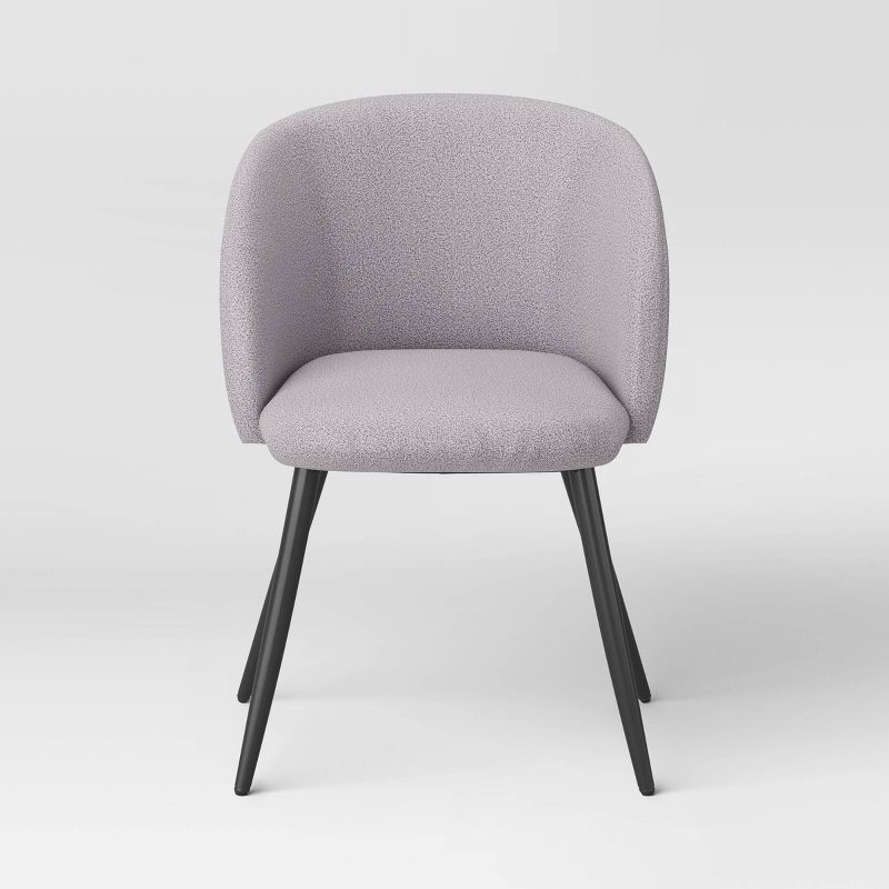slide 3 of 5, Set of 2 Upholstered Barrel Back Dining Chairs with Metal Base Dining Chair Gray - Room Essentials™, 1 ct
