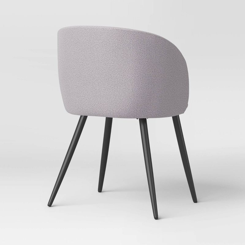 slide 4 of 5, Set of 2 Upholstered Barrel Back Dining Chairs with Metal Base Dining Chair Gray - Room Essentials™, 1 ct
