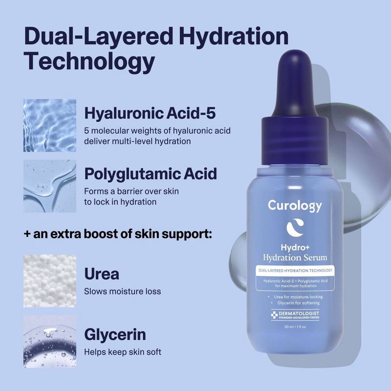 slide 4 of 8, Curology Hydro+ Hydration Serum - 1 fl oz, 1 fl oz