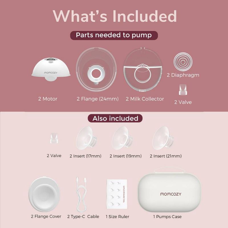 slide 8 of 12, Momcozy M5 Hands-Free Wearable Electric Breast Pump Set, 1 ct