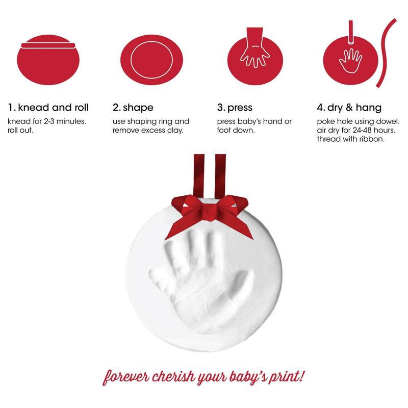 slide 4 of 10, Pearhead Baby's Print Ornament - White, 1 ct