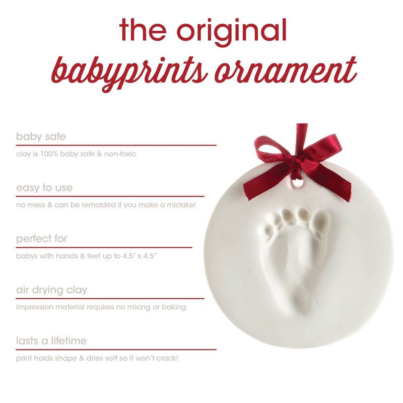 slide 6 of 10, Pearhead Baby's Print Ornament - White, 1 ct