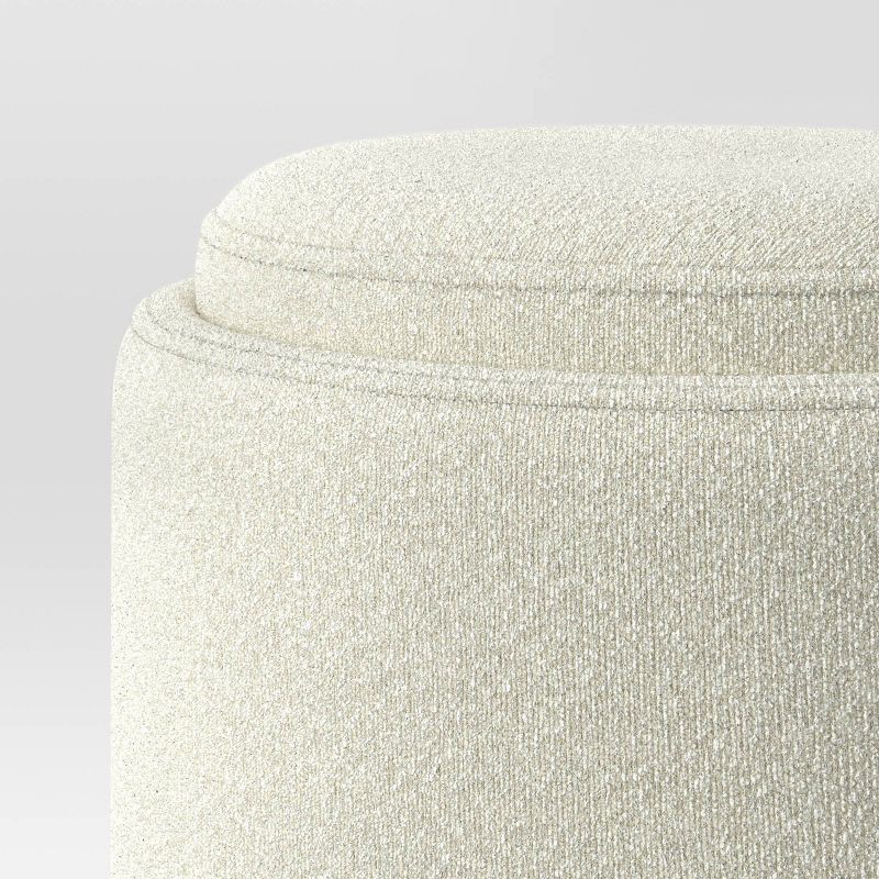 slide 5 of 5, Round Upholstered Storage Ottoman Cream Boucle - Room Essentials™, 1 ct