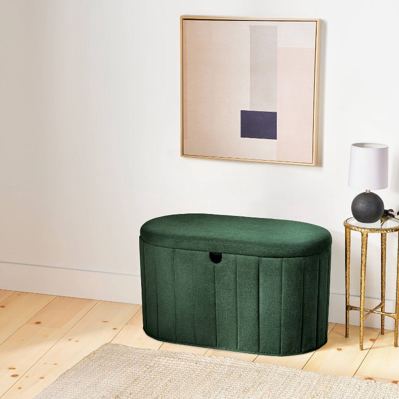 slide 2 of 6, 32" Folding Double Storage Bench Green - Room Essentials™, 1 ct