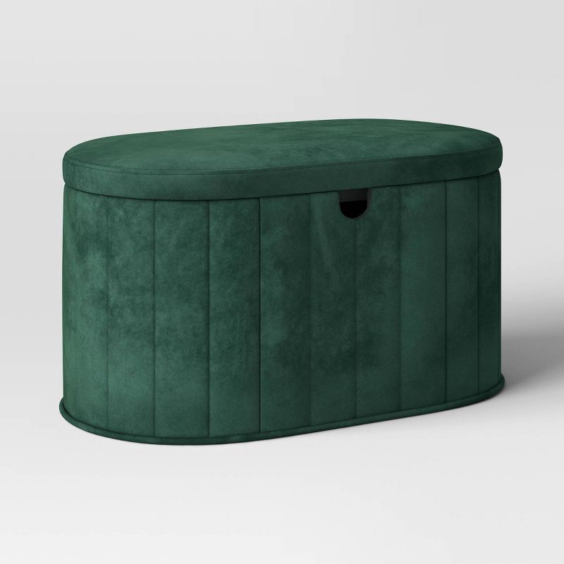 slide 3 of 6, 32" Folding Double Storage Bench Green - Room Essentials™, 1 ct