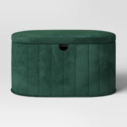 32" Folding Double Storage Bench Green - Room Essentials™