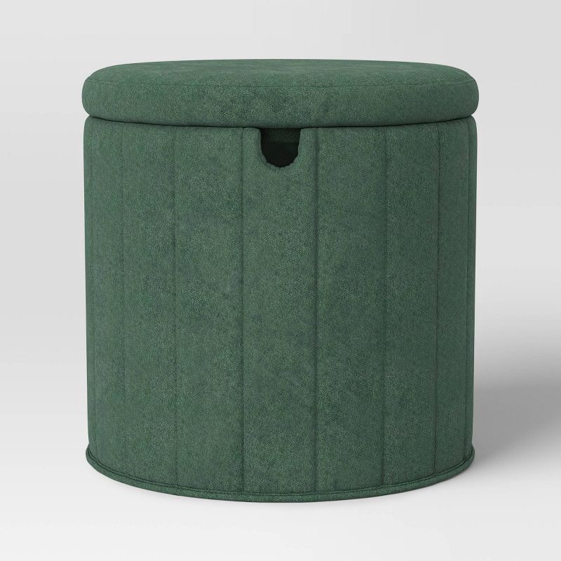 slide 3 of 6, Folding Round Storage Ottoman Green - Room Essentials™, 1 ct