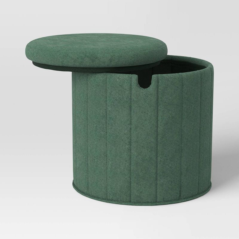 slide 4 of 6, Folding Round Storage Ottoman Green - Room Essentials™, 1 ct