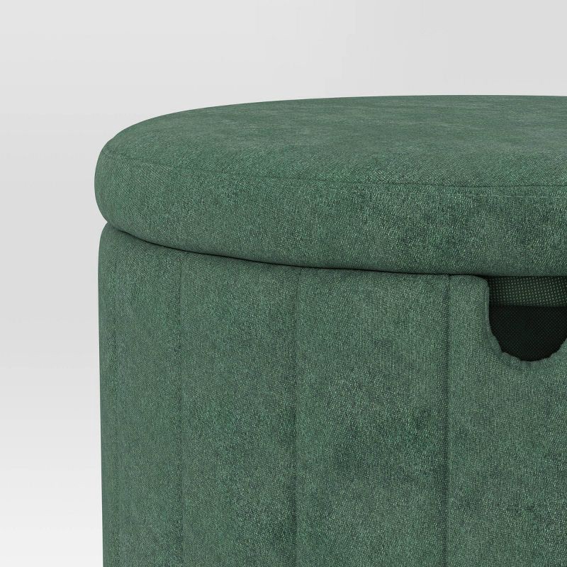 slide 5 of 6, Folding Round Storage Ottoman Green - Room Essentials™, 1 ct