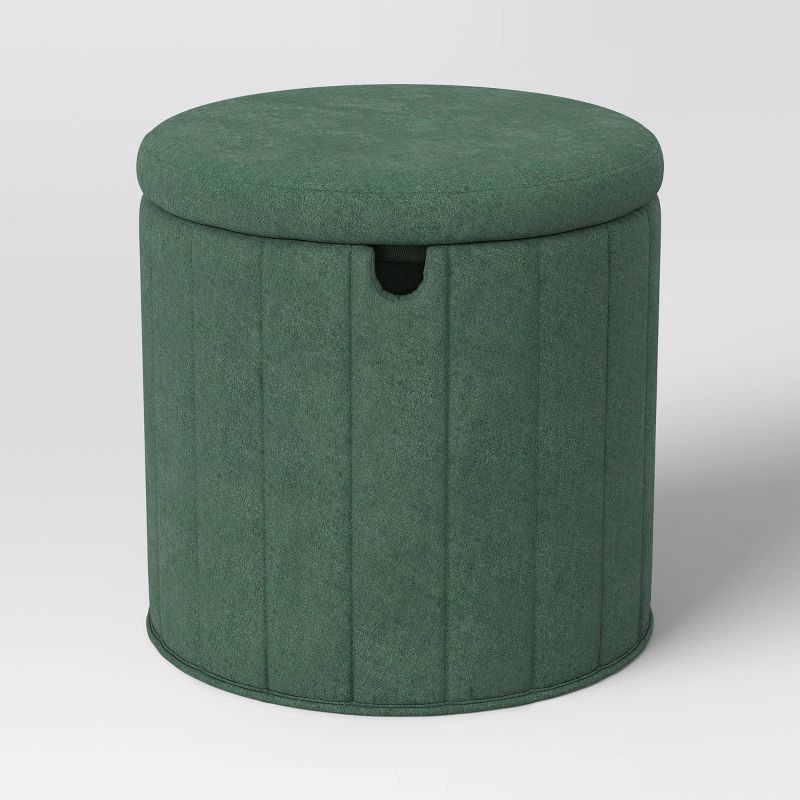 slide 1 of 6, Folding Round Storage Ottoman Green - Room Essentials™, 1 ct