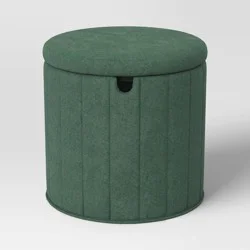 Folding Round Storage Ottoman Green - Room Essentials™