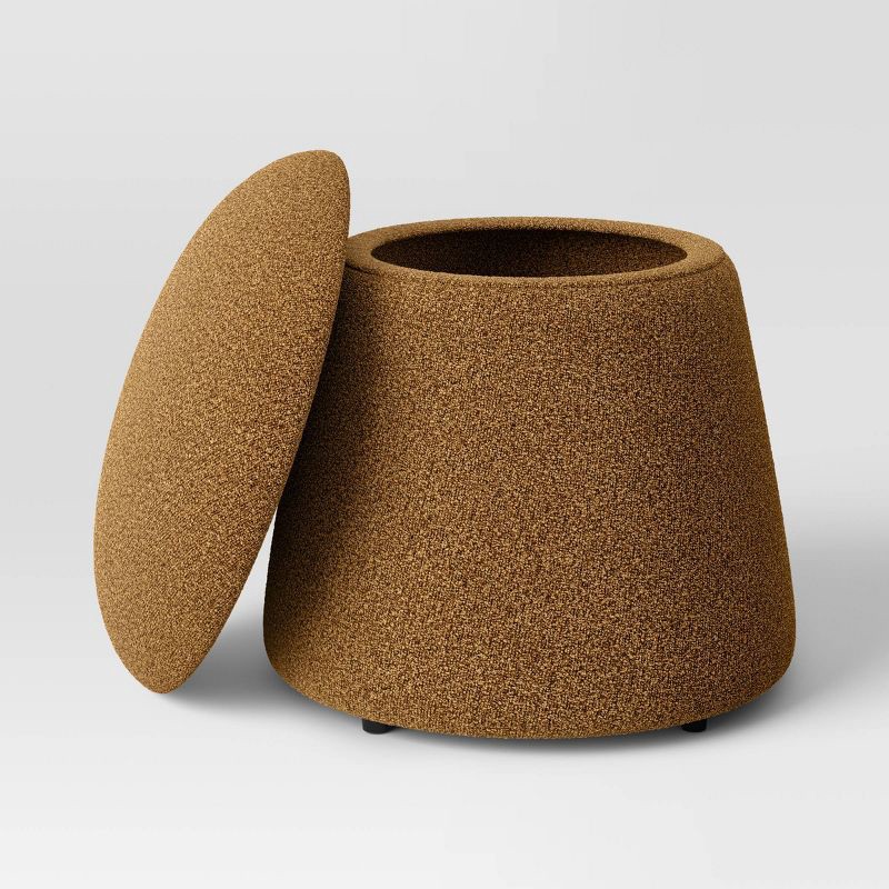 slide 4 of 5, Mushroom Upholstered Storage Ottoman Gold Boucle - Room Essentials™, 1 ct