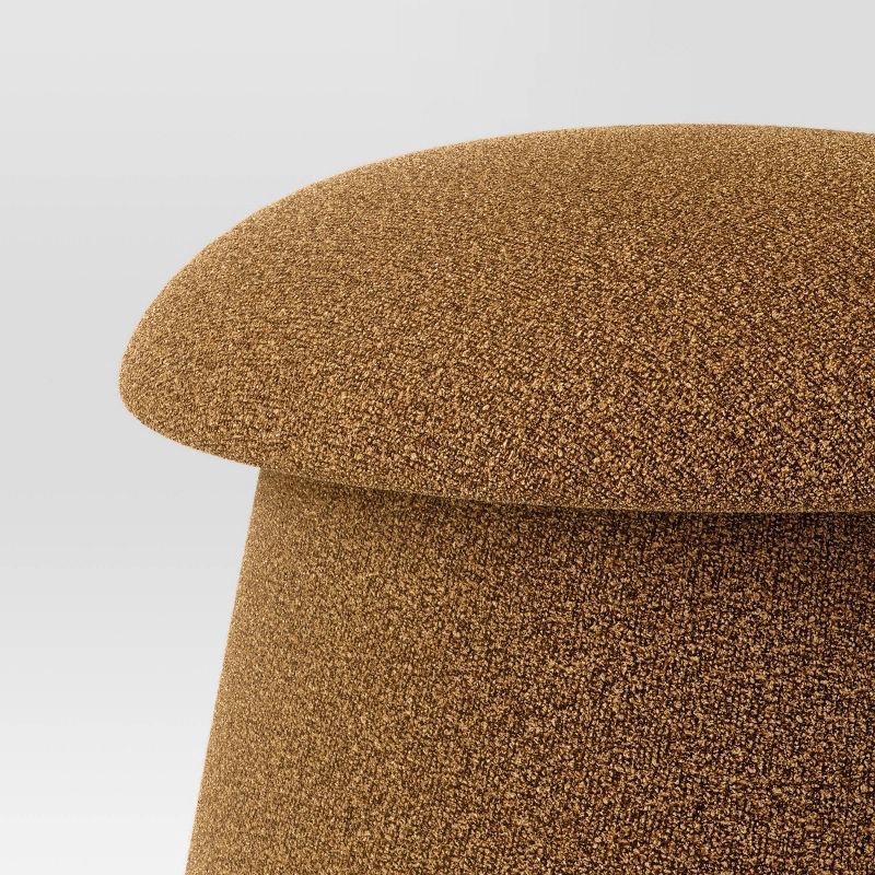 slide 5 of 5, Mushroom Upholstered Storage Ottoman Gold Boucle - Room Essentials™, 1 ct