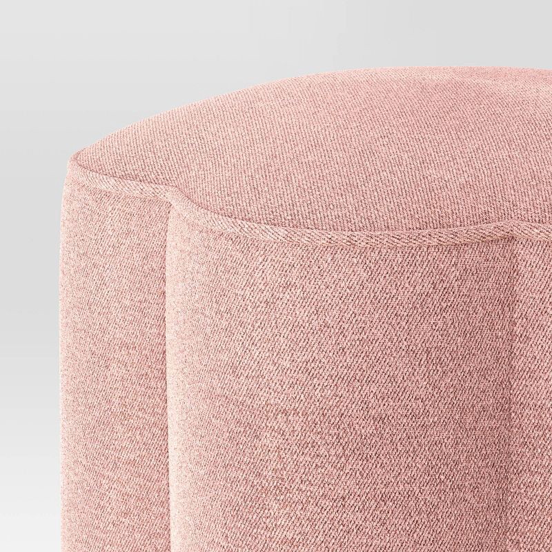 slide 4 of 5, Scalloped Upholstered Ottoman Pink - Room Essentials™, 1 ct