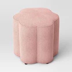 Scalloped Upholstered Ottoman Pink - Room Essentials™
