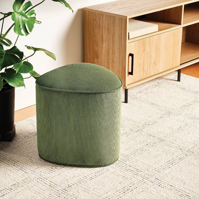 slide 2 of 4, Triangular Shaped Upholstered Corduroy Ottoman Green - Room Essentials™, 1 ct
