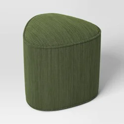 Triangular Shaped Upholstered Corduroy Ottoman Green - Room Essentials™