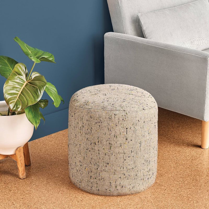 slide 2 of 5, Speckled Pouf Ottoman Speckled Beige- Room Essentials™, 1 ct