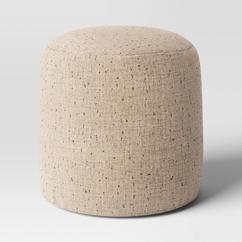 slide 3 of 5, Speckled Pouf Ottoman Speckled Beige- Room Essentials™, 1 ct