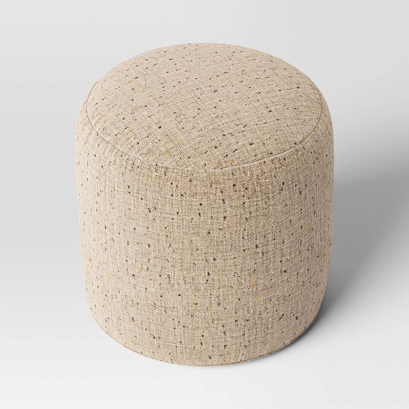 slide 1 of 5, Speckled Pouf Ottoman Speckled Beige- Room Essentials™, 1 ct
