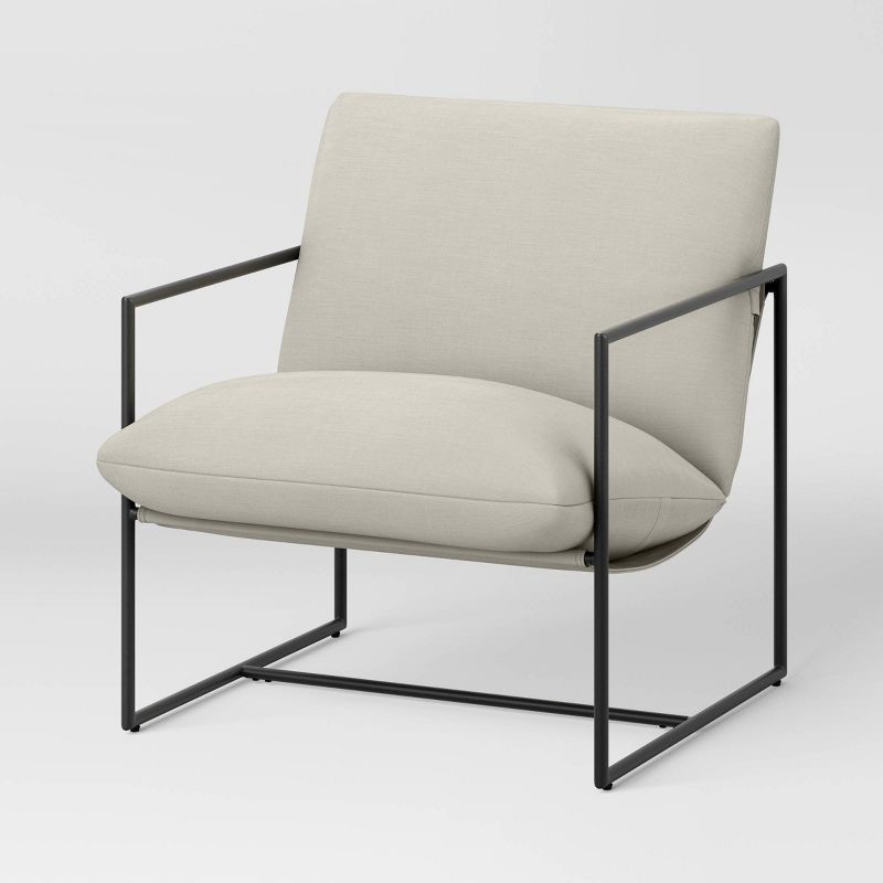slide 1 of 6, Metal Framed Sling Chair Off White - Room Essentials™, 1 ct