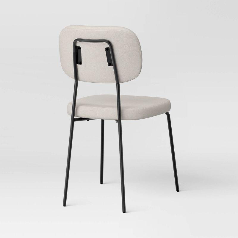 slide 4 of 5, Set of 2 Upholstered with Metal Base Dining Chair Chairs Cream Boucle - Room Essentials™, 1 ct
