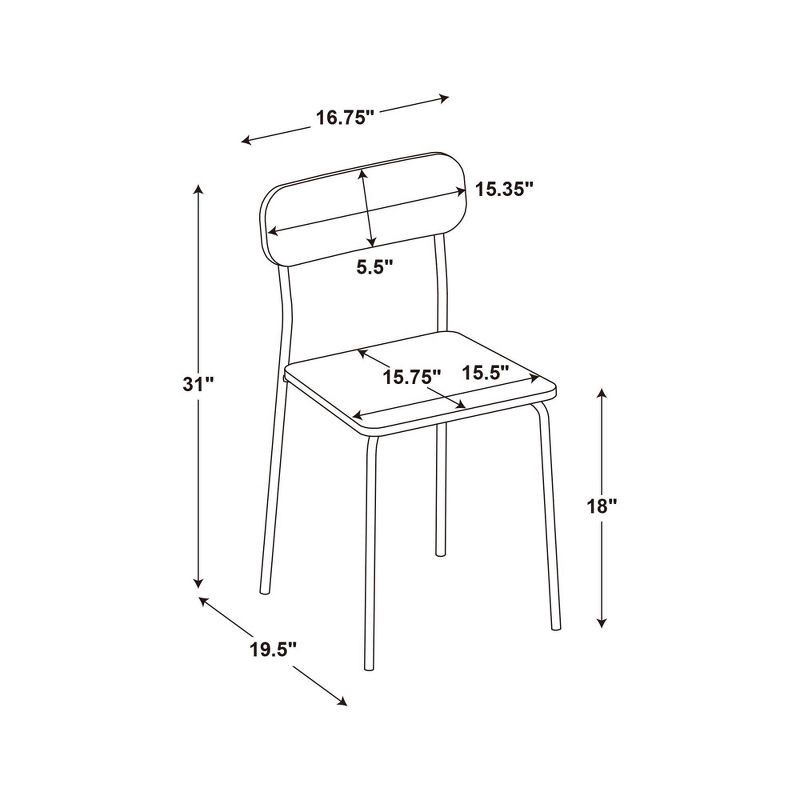 slide 6 of 6, Set of 2 Wood with Metal Base Dining Chair Natural - Room Essentials™, 1 ct