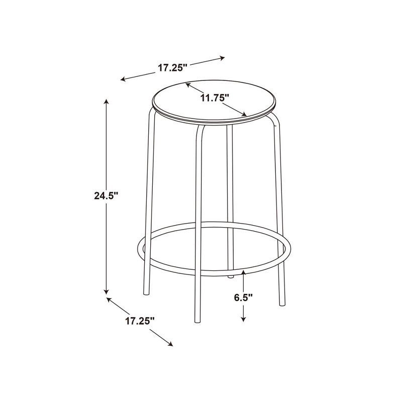 slide 6 of 6, Set of 2 24" Wood with and Metal Base Backless Counter Height Barstool Stool Natural - Room Essentials™, 1 ct