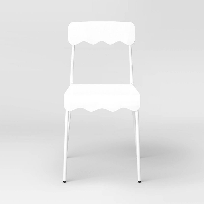 slide 3 of 5, Set of 2 Wavy Metal Dining Chair White - Room Essentials™, 1 ct