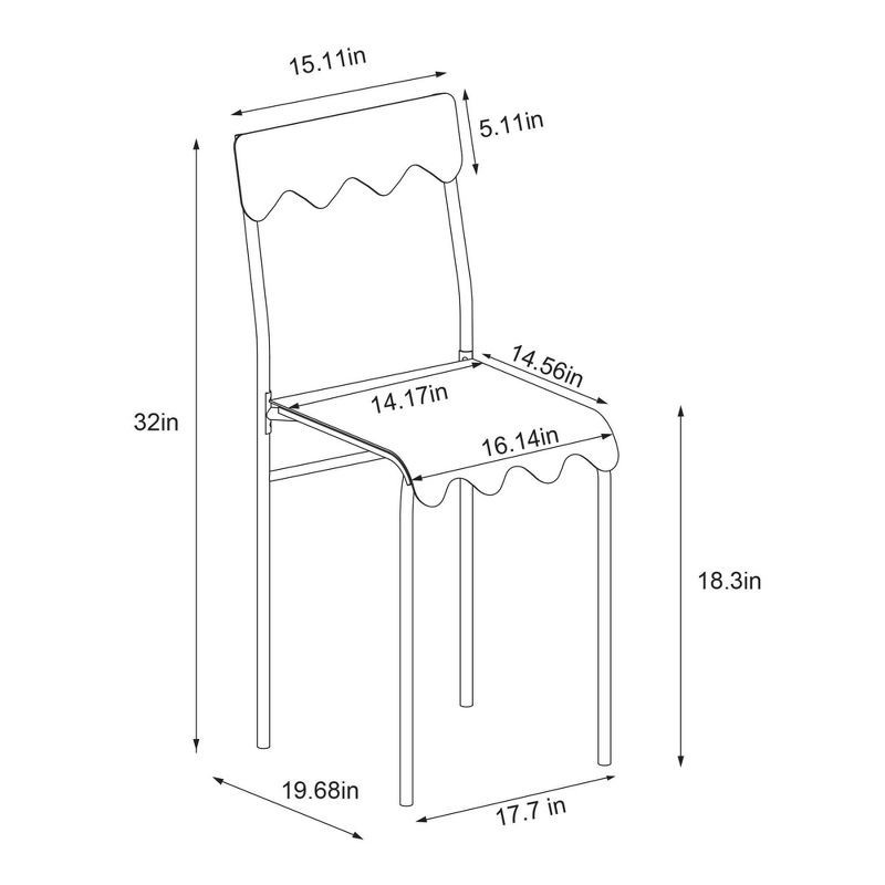 slide 5 of 5, Set of 2 Wavy Metal Dining Chair White - Room Essentials™, 1 ct