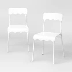 Set of 2 Wavy Metal Dining Chair White - Room Essentials™