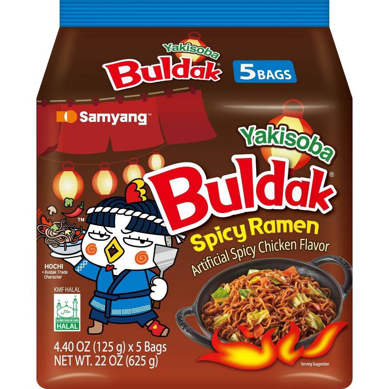 slide 1 of 3, Samyang Buldak Yakisoba Chicken Flavor Spicy Ramen Noodles - 22oz/5ct, 22 oz, 5 ct