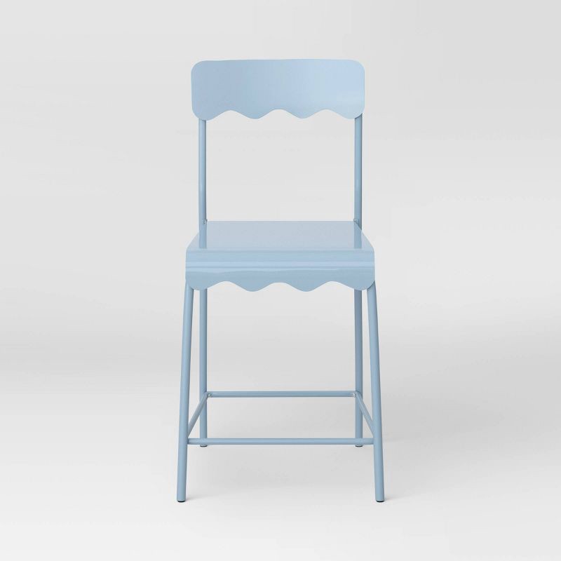 slide 3 of 5, Set of 2 24" Wavy Metal Counter Height Barstool Blue - Room Essentials™, 1 ct