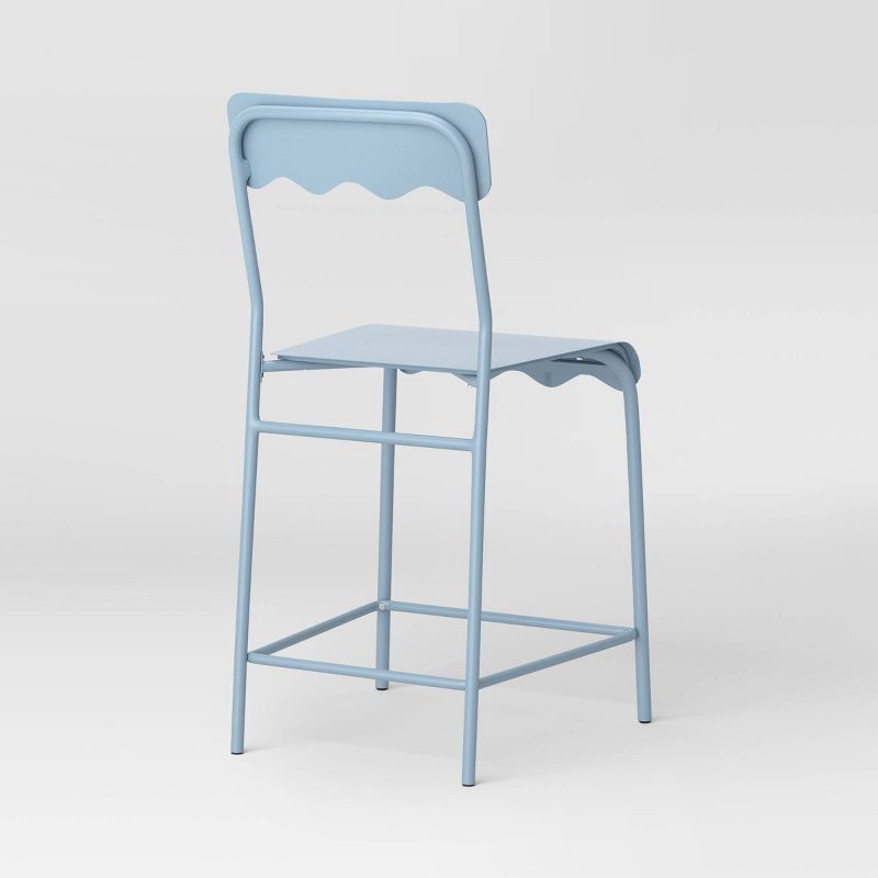 slide 4 of 5, Set of 2 24" Wavy Metal Counter Height Barstool Blue - Room Essentials™, 1 ct