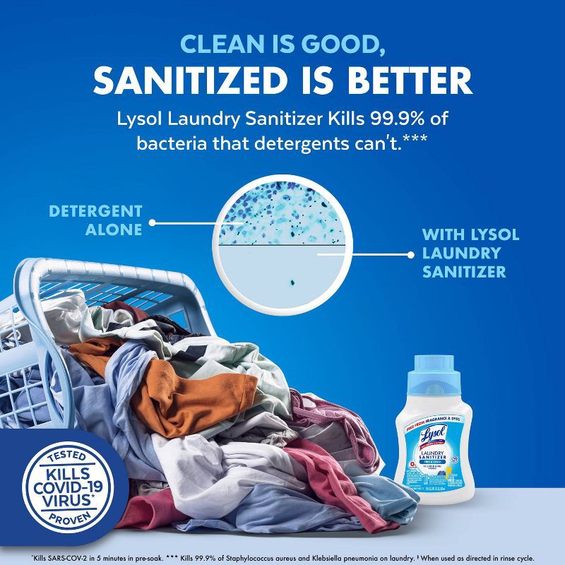 slide 4 of 7, Lysol Free & Clear Laundry Sanitizer - 21 fl oz, 21 fl oz