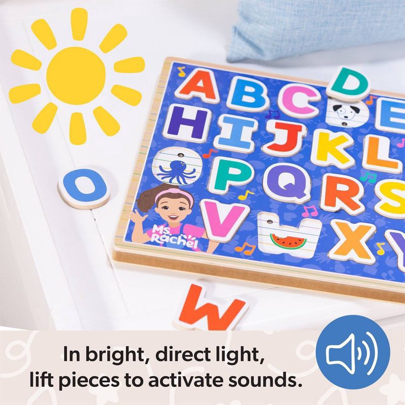 slide 2 of 9, Melissa & Doug® Ms. Rachel Wooden Phonics Alphabet Sound Puzzle with Light-Activated Sound Effects, 26-Piece: Educational Aid, 1 ct