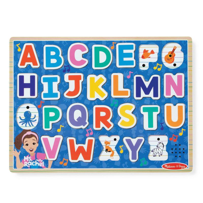 slide 4 of 9, Melissa & Doug® Ms. Rachel Wooden Phonics Alphabet Sound Puzzle with Light-Activated Sound Effects, 26-Piece: Educational Aid, 1 ct