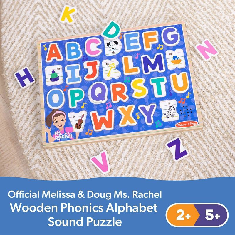 slide 9 of 9, Melissa & Doug® Ms. Rachel Wooden Phonics Alphabet Sound Puzzle with Light-Activated Sound Effects, 26-Piece: Educational Aid, 1 ct