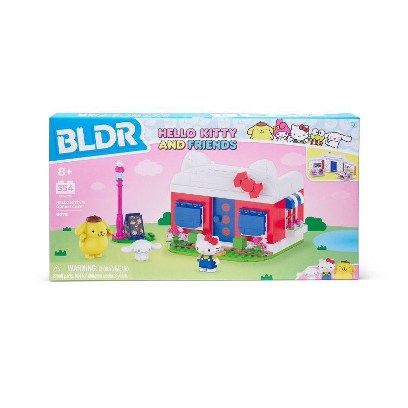 slide 2 of 19, BLDR Hello Kitty and Friends Hello Kitty's Dream Cafe Building Set with Hello Kitty, Cinnamoroll, and Pompompurin Minifigures, 1 ct