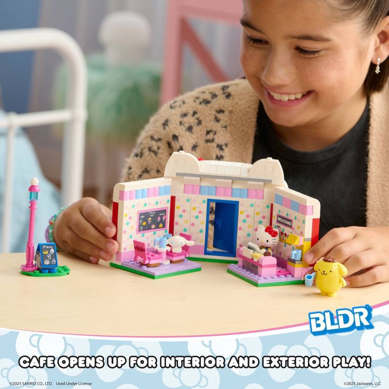 slide 15 of 19, BLDR Hello Kitty and Friends Hello Kitty's Dream Cafe Building Set with Hello Kitty, Cinnamoroll, and Pompompurin Minifigures, 1 ct