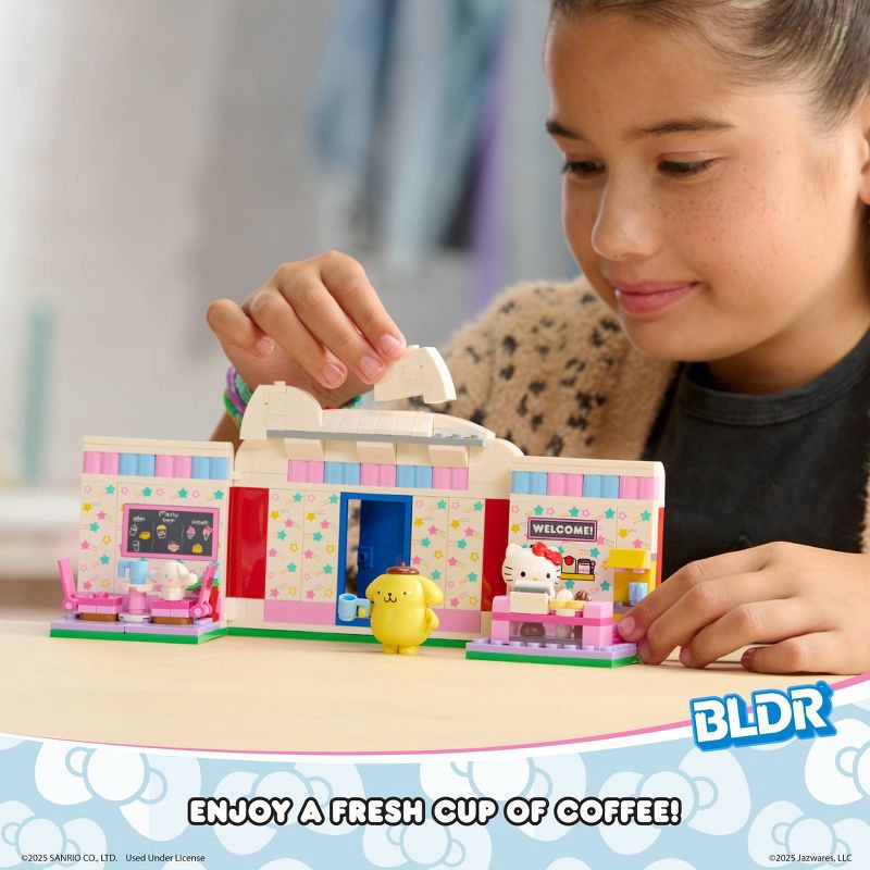 slide 17 of 19, BLDR Hello Kitty and Friends Hello Kitty's Dream Cafe Building Set with Hello Kitty, Cinnamoroll, and Pompompurin Minifigures, 1 ct