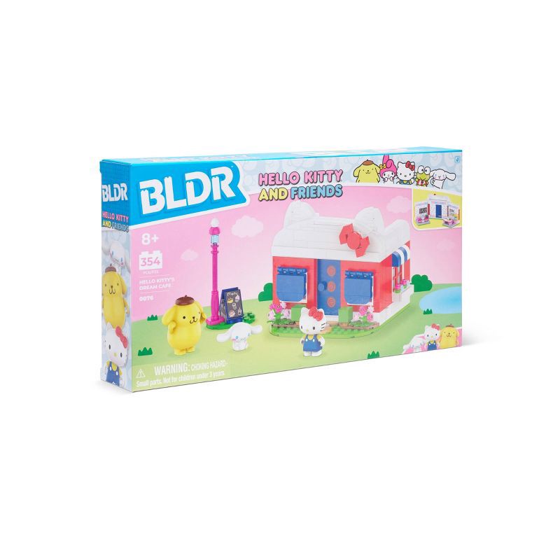 slide 11 of 19, BLDR Hello Kitty and Friends Hello Kitty's Dream Cafe Building Set with Hello Kitty, Cinnamoroll, and Pompompurin Minifigures, 1 ct