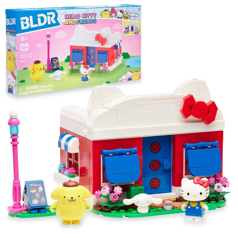 slide 1 of 19, BLDR Hello Kitty and Friends Hello Kitty's Dream Cafe Building Set with Hello Kitty, Cinnamoroll, and Pompompurin Minifigures, 1 ct