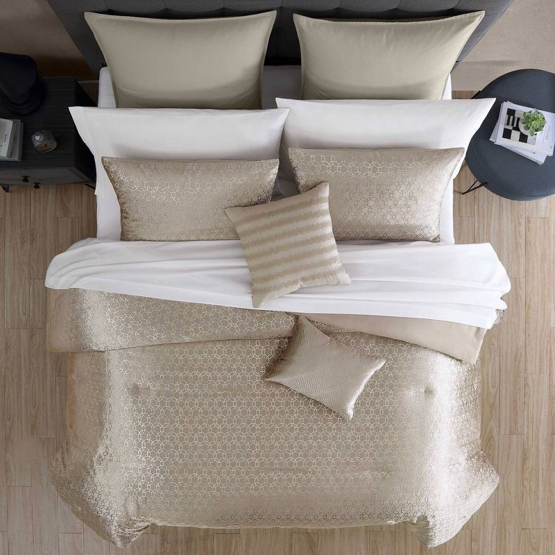 slide 3 of 9, Hallmart Collectibles 12pc King Harlan Bedding Set Gold, 12 ct